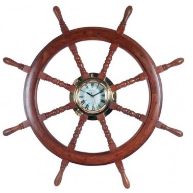 Reloj de Pared Modelo Timón de Barco  Relojes Decorativos