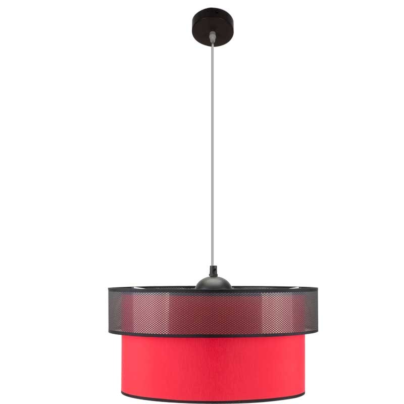 Lámpara de Techo Roja y Negra Serie Malla  Lámparas de techo