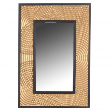 Espejo de pared diseño rectangular dorado y negro  Espejos