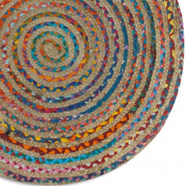 Alfombra redonda multicolor hecha a mano  Alfombras