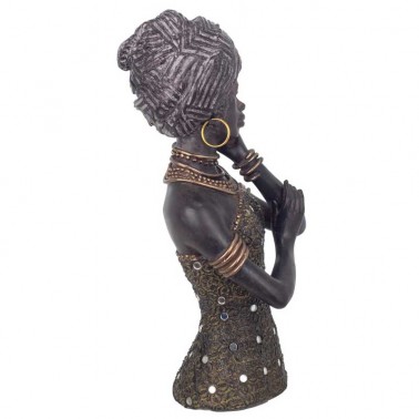Figura Mujer Africana Mano en la Cara Serie África  Figuras y Jarrones