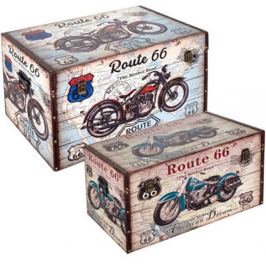 Conjunto 2 baúles modelo moto vintage  Baúles, Cajas y Cestas