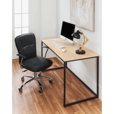 Mesa escritorio negra y roble Serie Nordish 120  Mesas despacho y escritorios