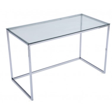 Mesa escritorio cristal y cromo 100 cm  Mesas despacho y escritorios