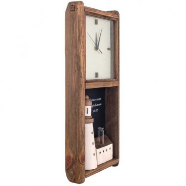 Reloj de pared madera reciclada diseño faro  Relojes Decorativos