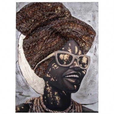 Cuadro mujer africana con turbante  Cuadros