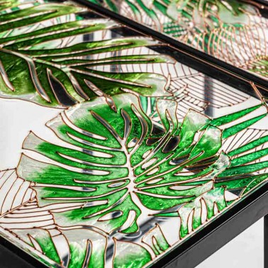 Set de 3 mesas de vidrio pintado Jungle  Mesas de centro y auxiliares