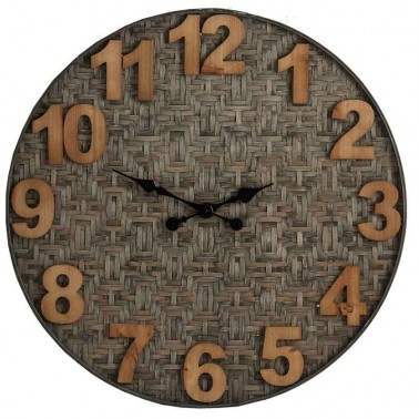 Reloj de Pared Redondo Bambú y Madera  Relojes Decorativos