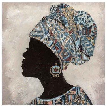 Cuadro Pintura Mujer Africana con Turbante  Cuadros