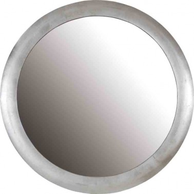 Espejo de pared redondo con marco color plata  Espejos
