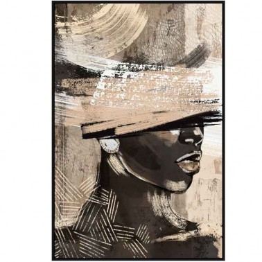 Cuadro Rostro de Mujer Africana con Sombrero  Cuadros
