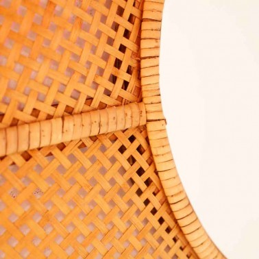 Espejo de Pared Redondo Marco de Bambú  Espejos