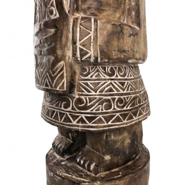Tótem Primitivo Estatua de Madera Tallada a Mano  Figuras y Jarrones