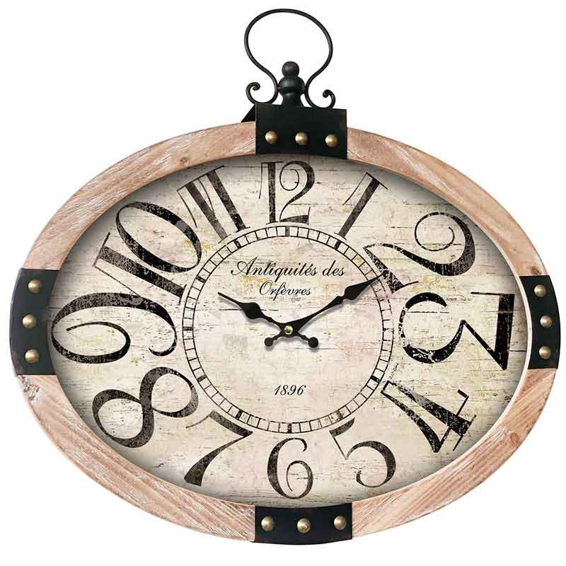 Reloj de Pared Ovalado Horizontal Estilo Industrial  Relojes Decorativos