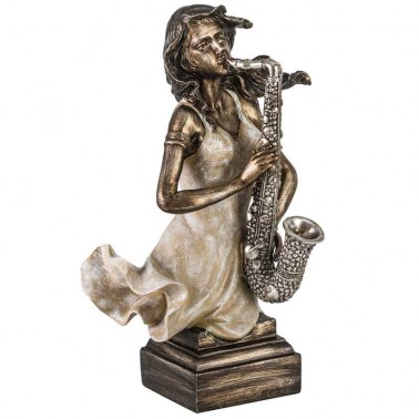 Figura mujer tocando el saxo  Figuras y Jarrones