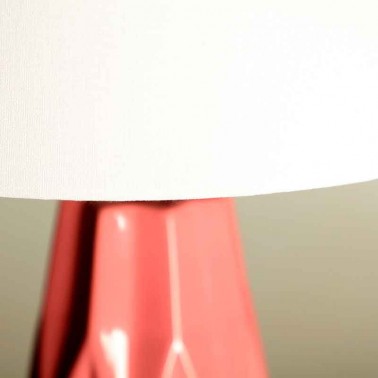 Lámpara de sobremesa pie cerámica rosa  Lámparas de sobremesa