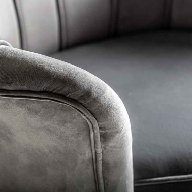 Sillón tapizado terciopelo gris Serie Cleo  Sillones