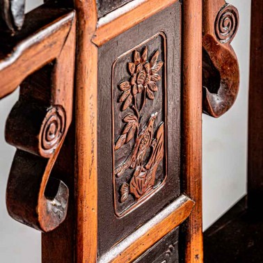 Silla madera de olmo estilo oriental hecha a mano  Sillas