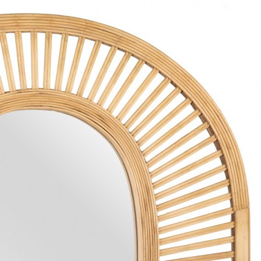 Espejo de Bambú natural con repisa  Espejos