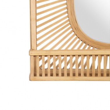 Espejo de Bambú natural con repisa  Espejos