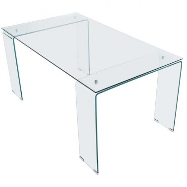 Mesa comedor rectangular cristal transparente  Mesas Comedor