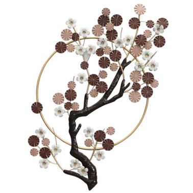 Adorno pared metálico árbol tonos marrones  Paneles Decorativos