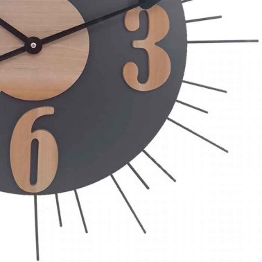 Reloj de pared madera y metal estilo moderno  Relojes Decorativos