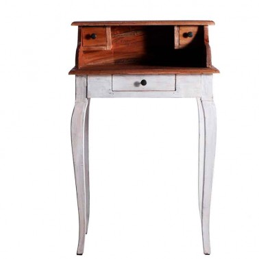 Escritorio estilo vintage blanco y madera  Mesas despacho y escritorios