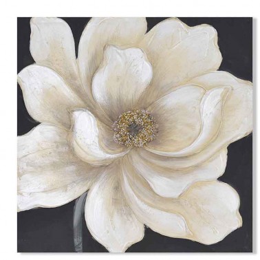 Cuadro flor blanca y crema fondo oscuro  Cuadros