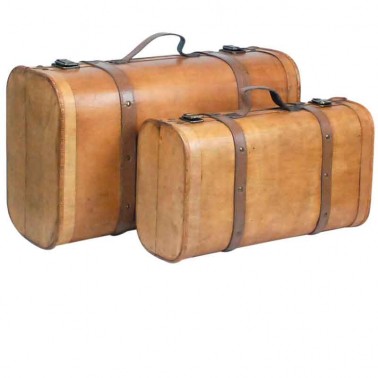 Conjunto 2 maletas madera estilo vintage  Baúles, Cajas y Cestas