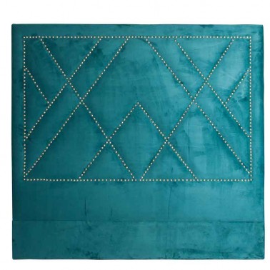 Cabecero terciopelo azul 160 cm Serie Jey  Cabeceros para cama