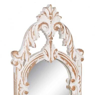 Espejo rectangular madera tallada efecto decapado  Espejos