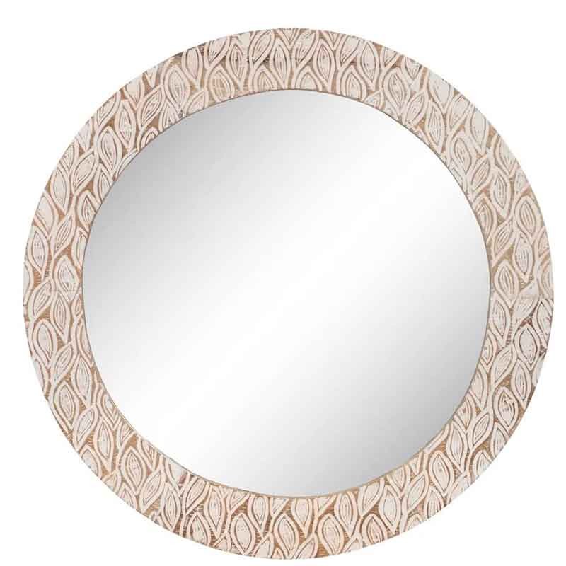 Espejo redondo de pared diseño hojas  Espejos