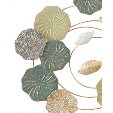 Adorno pared metálico hojas en circulo  Paneles Decorativos