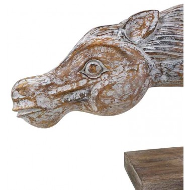 Figura tallada de madera cabeza de caballo  Figuras y Jarrones