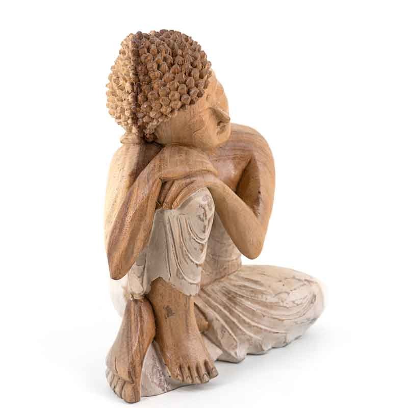 Figura buda de madera tallada a mano  Figuras y Jarrones