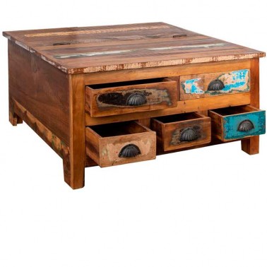 Mesa de centro baúl vintage madera  Mesas de centro y auxiliares