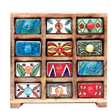 Cajonera pequeña 12 cajones cerámica Serie Chic  Muebles Auxiliares