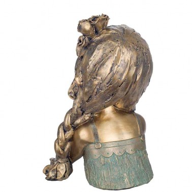 Figura decorativa busto niña con trenza  Figuras y Jarrones