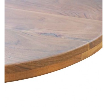 Tripod Mesa comedor redonda cristal y madera - Muebles comedor