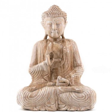 Figura Buda madera tallada a mano