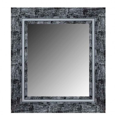 Tienda Espejo marco de madera de pino en color negro y plata.