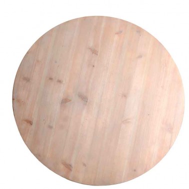 Tienda mesa comedor circular de madera de abeto.