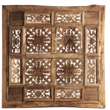 Panel decorativo hecho a mano con madera tallada
