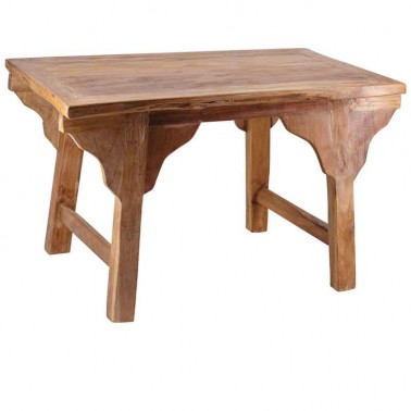 Mesa de centro madera de teca natural hecha a mano