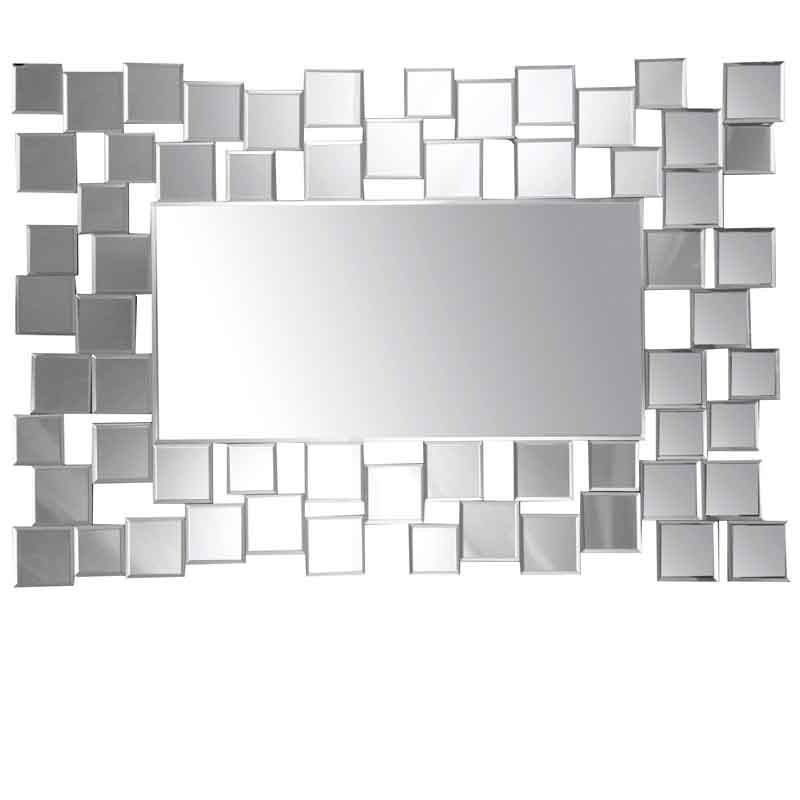 Espejo redondo de metal, elegante marco de estilo moderno, acabado