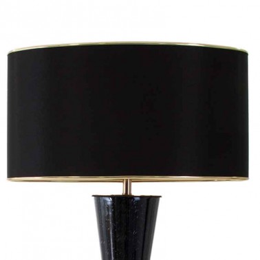 Lámpara sobremesa pantalla de lino negro