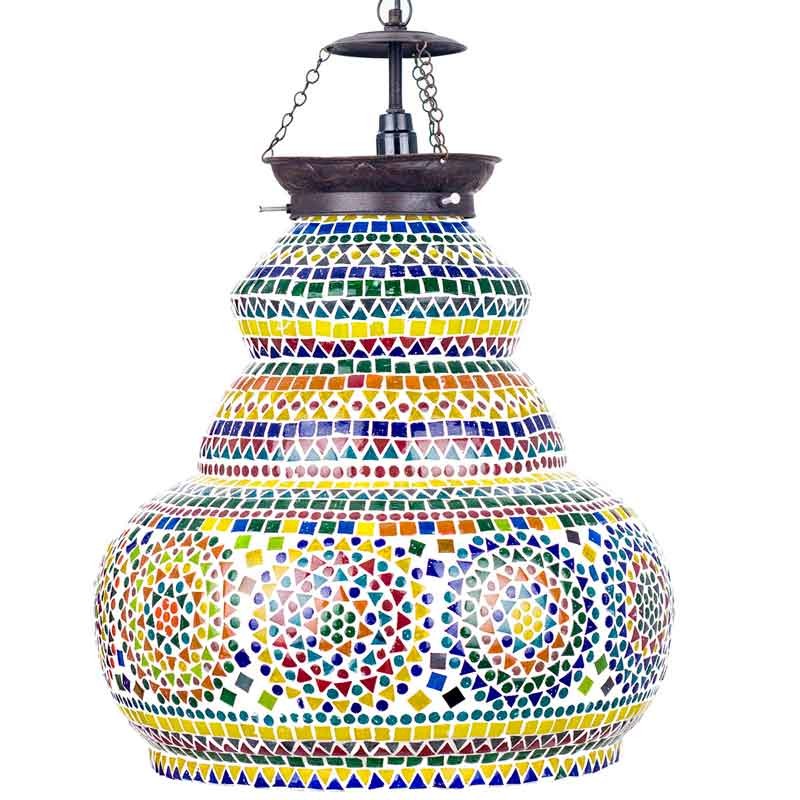 Lámpara turca colgante multicolor luz cálida y acogedora