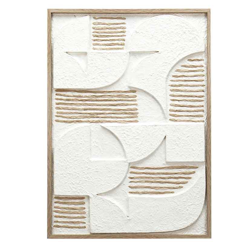 Cuadro decorativo abstracto en tonos blancos y marrones, estilo nórdico