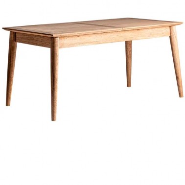 Mesa de comedor extensible madera maciza, estilo nórdico.